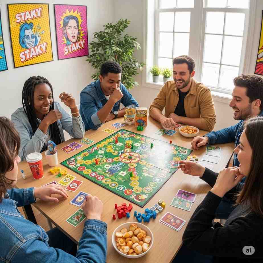 People playing Staky Game